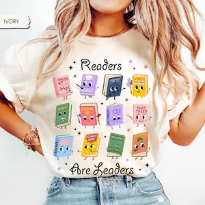 Comfort Colors Readers Are Leaders T-shirt, Teacher Shirt, Back To School, Groovy Teacher Shirt, School Librarian Shirt, Para Shirts FAR6I