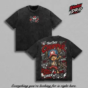 Tony Tony Chopper - One Piecee Graphic Tee Vintage Washed Shirt Unisex Streetwear Anime Shirt Straw Hat Doctor Tee Chopper Pirate Shirt Gift for Anime Lovers One Piecee Fans