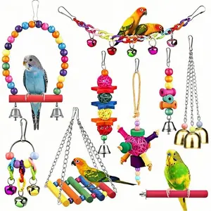 Parrot Bird Toy Set Cloud Ladder Vine Ball Hanging Ring Bestseller Parrot Chew Bite Toys, Fun Interactive Playthings for Birds