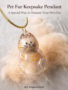 Cat & Dog Transparent Fur Collection Keepsake Charm | Fur Capsule Keychain, Portable Memorial Gift  for Pet lovers, Collect and Carry Your Fur Baby with you Everyday