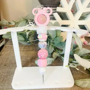 Pink Mouse Beaded Pokey Tools Handmade Stainless Steel Tip for Vinyl Weeding Cricut Projects and Paper Crafts 5.5 Inches