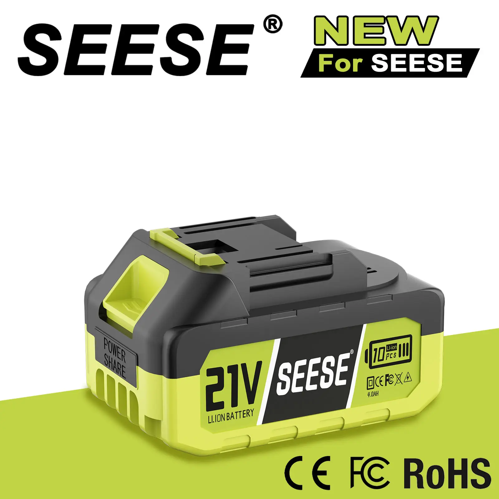 SEESE 21V Max 4.0Ah Rechargeable Lithium Battery Pack, High-Capacity Replacement Battery for SEESE 21V Cordless Power Tools – Compatible with SEESE Blowers, Car Washers, Chainsaws, and More (1 Pack) Perfect Christmas & New Year Gift Idea, Halloween gifts