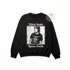 Elliott Smith Roman Candle Hoodie, Unisex Cotton Hoodie, Indie Music Graphic Apparel, Music Merch Gift