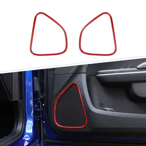 Inner Front Row Door Speaker Stereo Frame Decor Ring Trim, Car Interior Accessory for Dodge Charger/Chrysler 300C 2011+, Polyurethane Gloss Coating, Easy Installation, Stylish Decoration, ABS Material