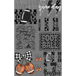 FOOTBALL (2) PREMADE GANGSHEET  - 22X36  DTF TRANSFERS - DIRECT TO FILM