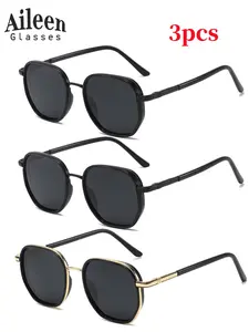 Unisex Classic Trendy Round Frame Sunglasses, Trendy Casual Sunglasses for Everyday Use, Fashion Accessories for Outdoor Activities, Sunglasses Set