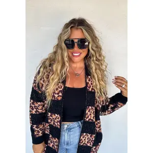 Checker Cheetah Cloud Cardigan (S)