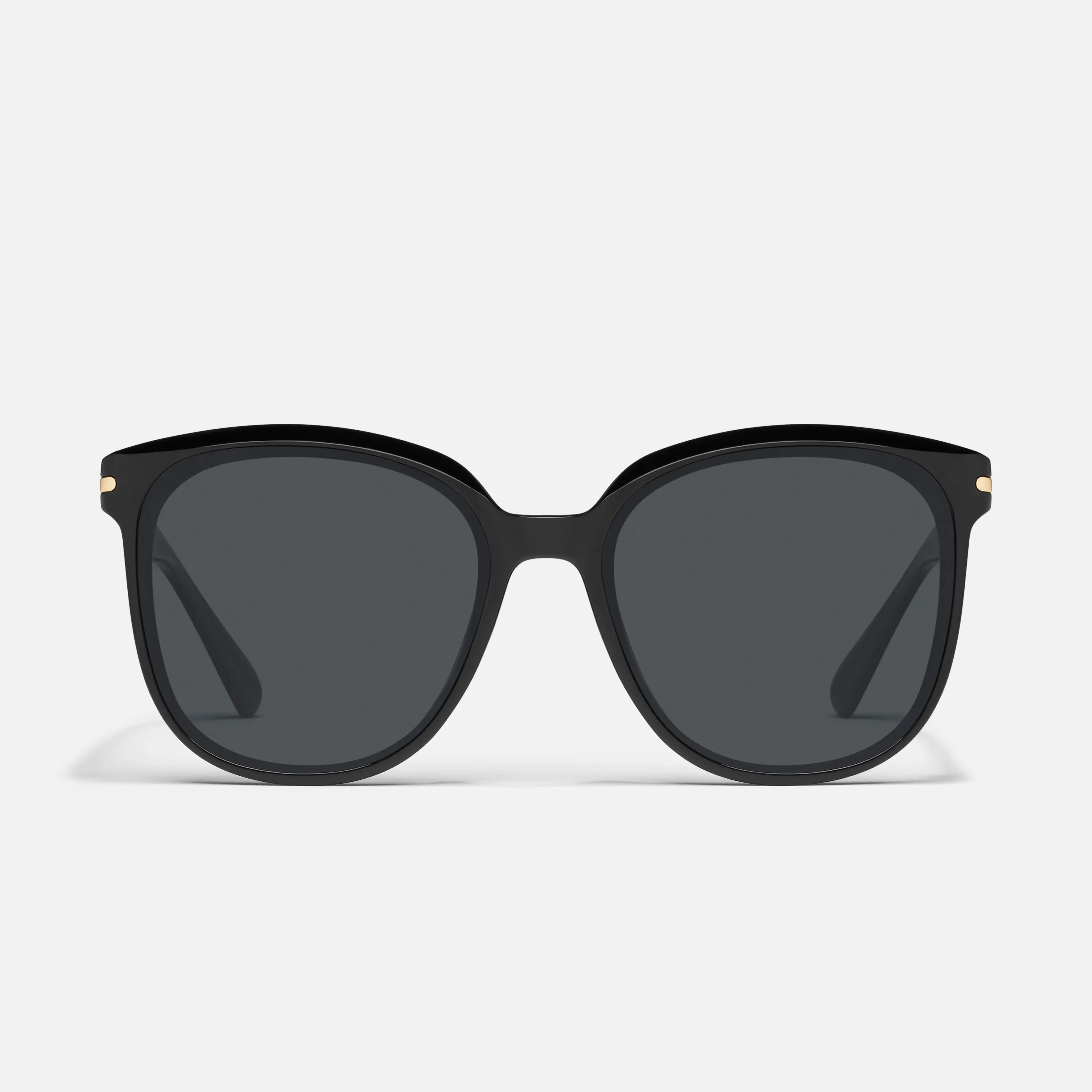 QUAY - RENT FREE Modern Frames Sunglasses - Trendy Beach Eyewear with Thin Arrowhead Logo & Built-in Nose Pads - Round Shape, Standard Arms, Styling Shades