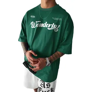 GORGLITTER Men's Novelty Casual Letter Graphic Crewneck T-Shirt Half Sleeve Oversized Tee Top