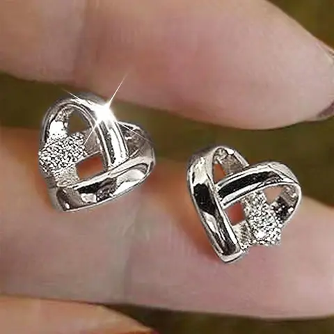 Fashion Heart Design Stud Earrings, Casual Jewelry for Women, Simple Jewelry for Party, Daily Decor, Trendy All-match & Exquisite Jewelry for Birthday Gift, Fashionable Earrings, Heart Shaped Earrings