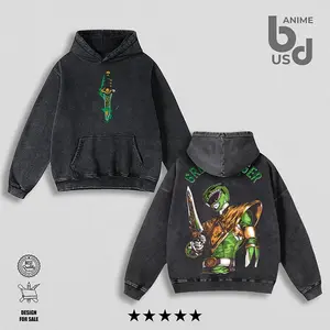 Hoodie Vintage Green Ranger | Rangers Power TV 90s Hoodie Washed – Cool Anime Oversize Unisex Cotton, Double Printed Anime Outfit, Anime Graphics Tee, Anime Merch, Menswear, Gift For Anime Fan