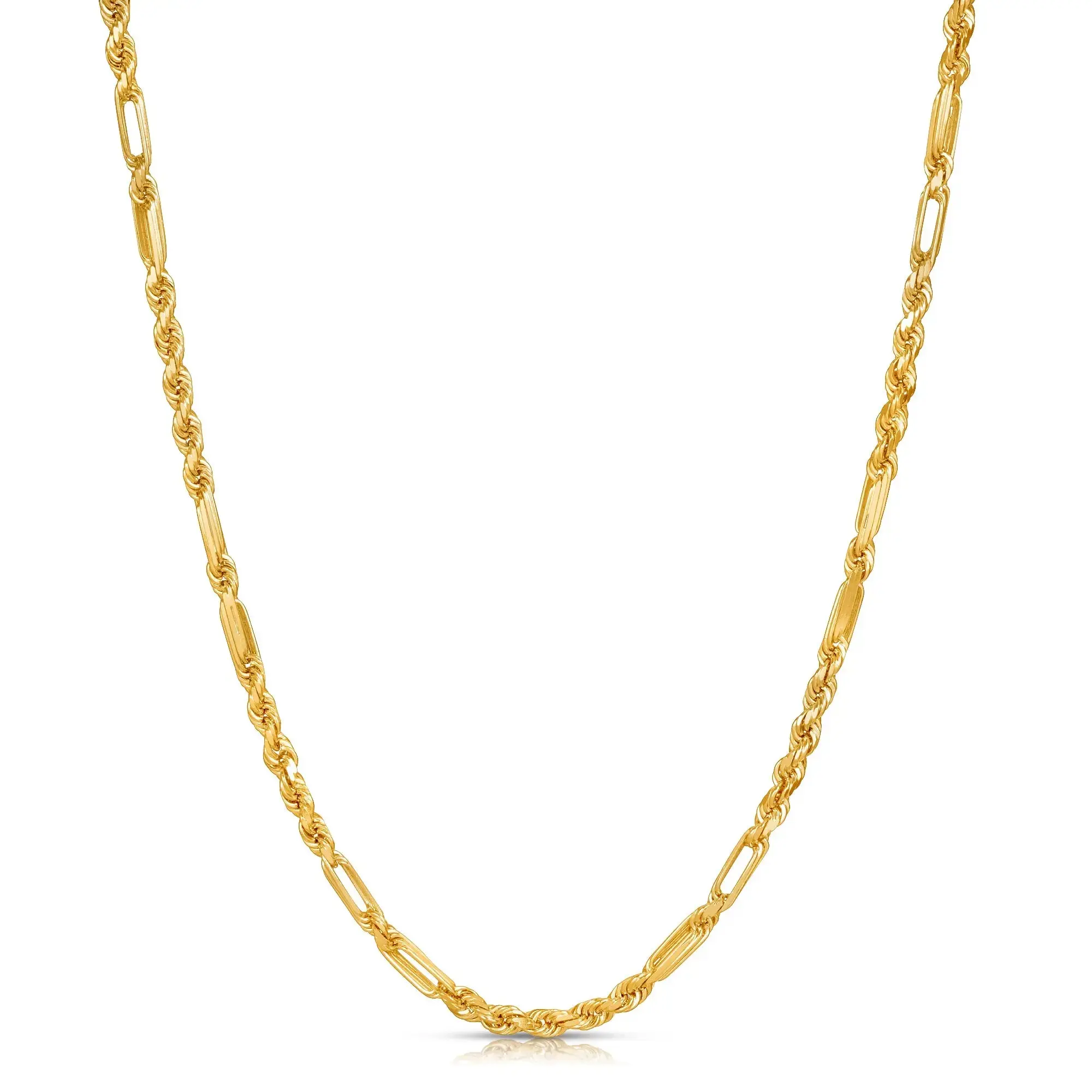 14K Gold Milano Rope Chain 4mm Figarope