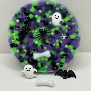 Ghost, bat & bone design - Silicone Picky Pad for Skin Picking Relief. Halloween Inspired Relief Tool Relaxation Stick Sensory Fidget Keychain