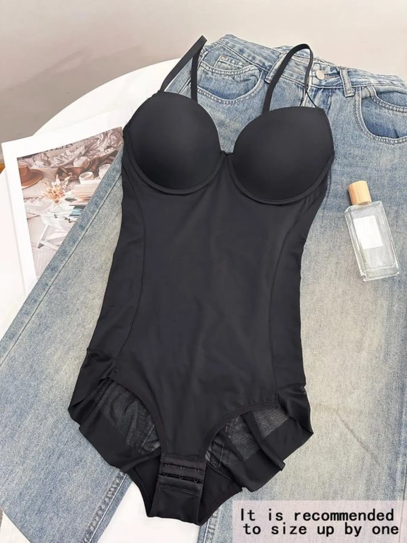 Women's Bodysuit with Built-In Bra and Adjustable Straps, Slimming Fit Fabric Shapewear Underwear, Sizes XS to XXL for All Seasons