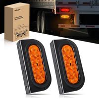 2Pcs Amber Trailer Lights+Brackets