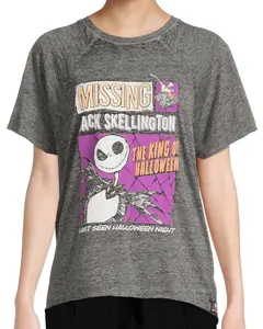Disney Women's Nightmare Before Christmas Jack Skellington King of Halloween Short-Sleeve Sleep Shirt Pajama (X-Small)