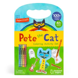 Educational Insights Pete the Cat Papercraft Paper Doll Coloring Set, 100 Outfits, Boys & Girls Ages 3+