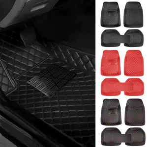 Universal Car Front & Rear Floor Mat for Summer Gift, 5pcs/set PU Leather Waterproof & Dust-proof Car Floor Mat, Anti-slip Car Carpet, Car Accessories For Car Interior Decor