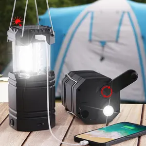 3000mAh Large Capacity Hand Crank Solar Camping Lantern, Portable Ultra Bright LED Torch, 23-26 Hours Running Time, USB Charger, Electronic Lantern  Outdoor