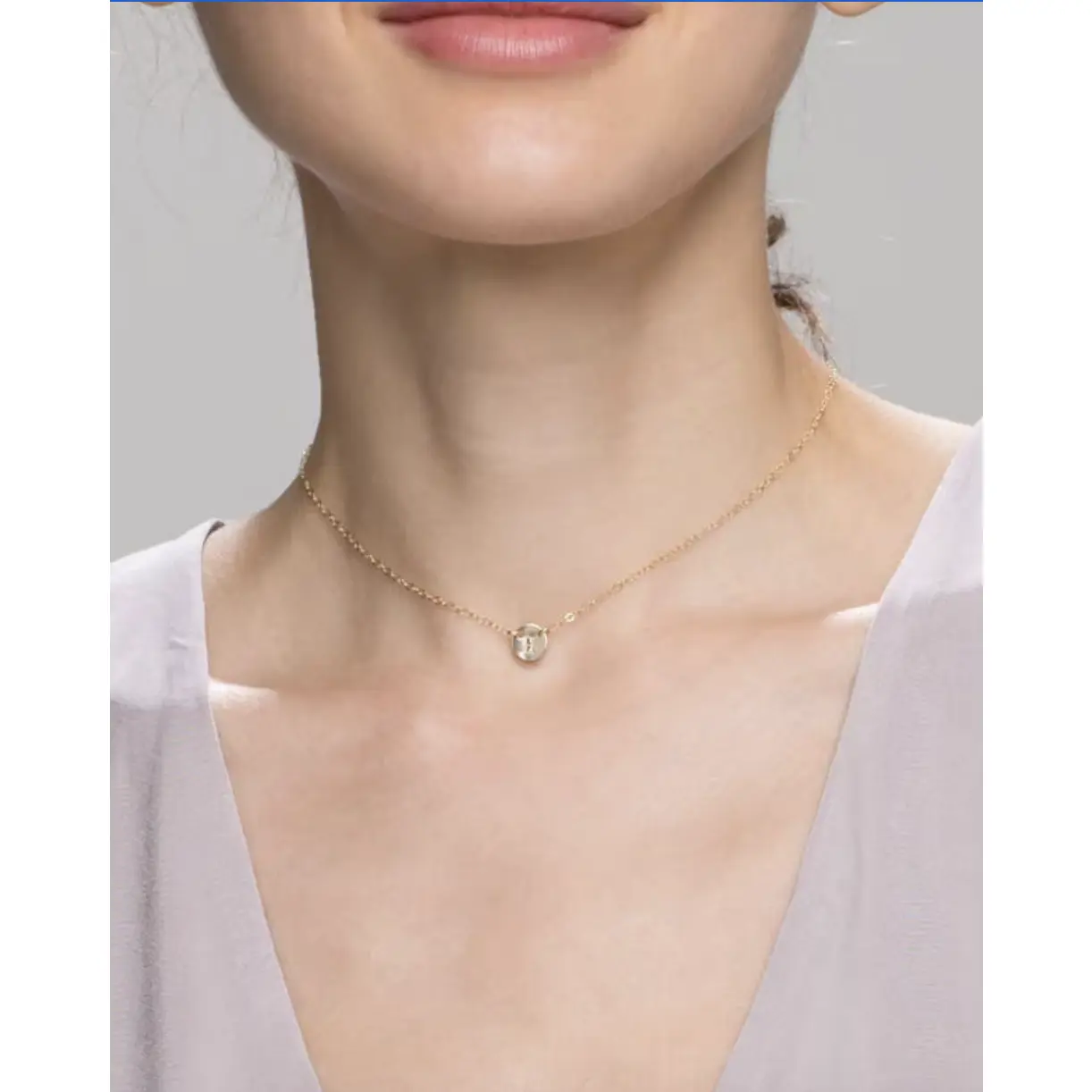 Initial coin choker necklace