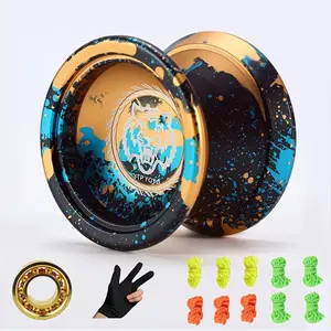Non-Reactive Metal Yo-Yo, Suitable for Advanced Yo-Yo Players in Professional Competitions, Beginner Skills for Teens and. Aluminum Alloy Trick Yo-Yo, Christmas and Halloween Gift, Includes Gloves + Bearings + 10 Strings