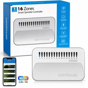 16-Zone Smart WiFi Sprinkler Controller – App Controlled Irrigation System (2.4G/5G)
