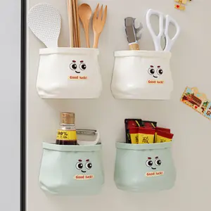 Large-capacity magnetic storage box for refrigerator side door, kitchen cling film storage wall-mounted organizer