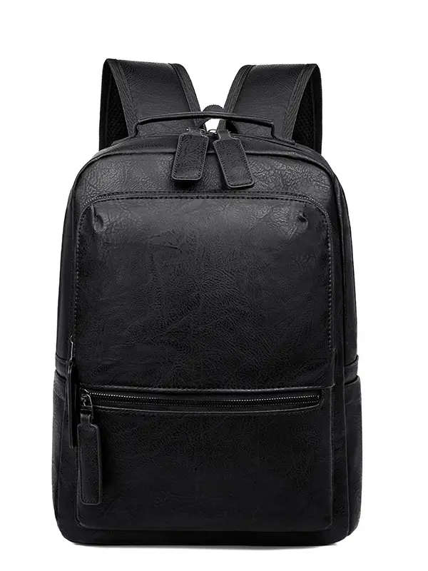 Retro Simple Leather Laptop Backpack - 15.6in 0.73kg Lightweight Multi-Pocket Everyday Carry Rucksack for School, Work & Holiday (Unisex), Backpacks For School, Casual Backpacks