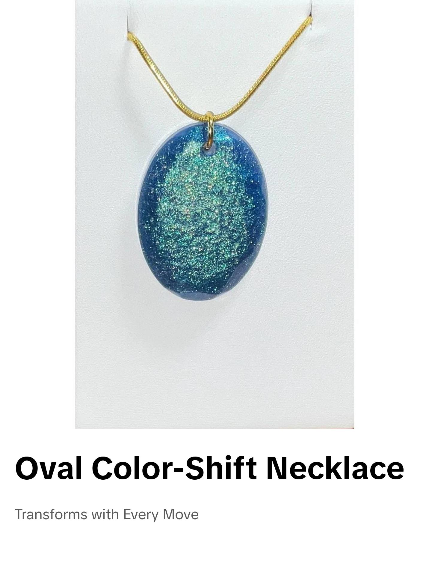 Color-Shift Necklace - Oval Green