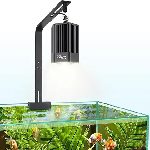 hygger Clip-On Aquarium LED Lamp Kit (100W/60W) - Full 400-660 nm Spectrum RGB COB Chip, Easy-Install Bracket, Timer/Smart Plug Compatible, 2271 lm/3011 lm, Color Enhancement, Beautiful Shimmer Effect for Aquatic Plants, Rimless Tanks