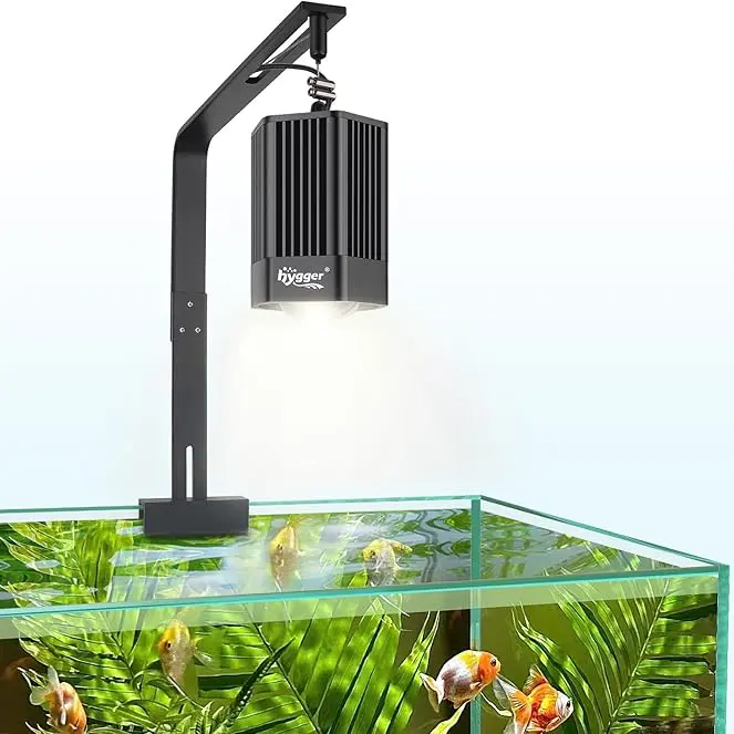 hygger Clip-On Aquarium LED Lamp Kit (100W/60W) - Full 400-660 nm Spectrum RGB COB Chip, Easy-Install Bracket, Timer/Smart Plug Compatible, 2271 lm/3011 lm, Color Enhancement, Beautiful Shimmer Effect for Aquatic Plants, Rimless Tanks