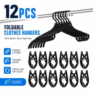 12 Pack Travel Hangers – Portable Folding Clothes Hangers, Cruise Ship & Hotel Essentials, Space Saving Collapsible Design, Also Use as Drying Rack – Lightweight for Luggage