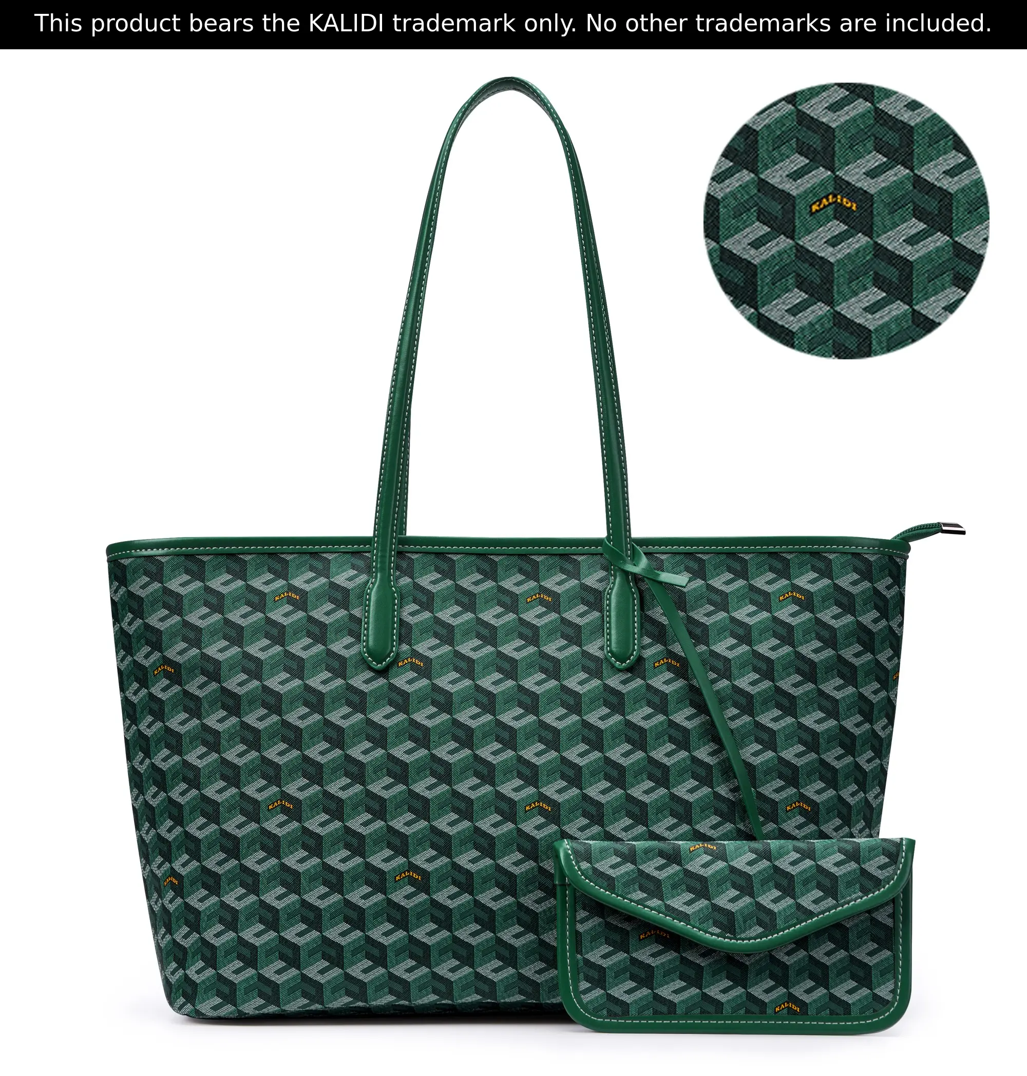 KALIDI 3D Cube Tote Bag Cubic Garden Monogram Print Leather Women Weekender Bag Shopper Handbags Purses with Top Handle