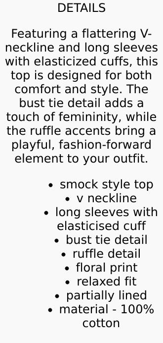 Selmah Long Sleeve Top - Cream Olive Orange