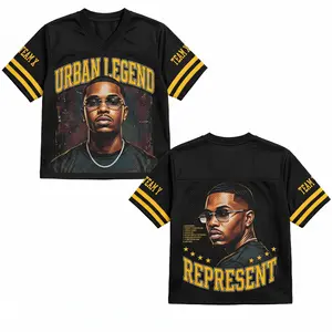 CUSTOM NAME Urban Legend Represent Jersey – Viral Street Drip  / All-Over Print Pique & Mesh Football Jersey