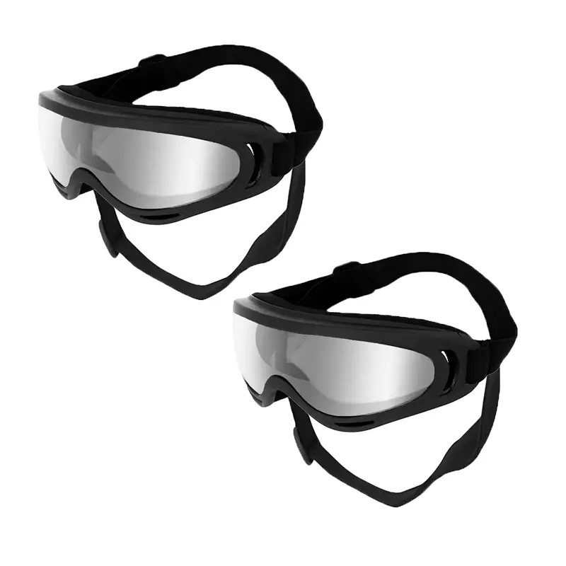 Windproof UV dog goggles with adjustable tightening straps and impact-resistant lenses, suitable for French Bulldogs’ everyday outdoor activities.