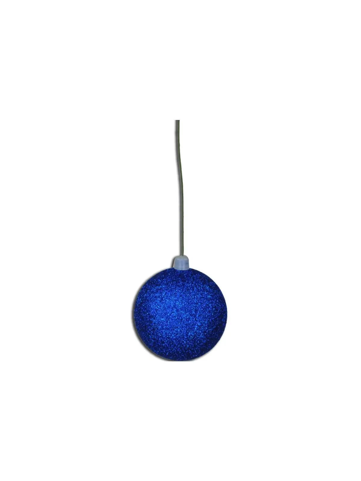212 MAIN 2.5 in. Blue Floral Glitter Ball Tree Ornaments - Pack of 12, Wire-Attached, Home Decor Ornament, Party Decor