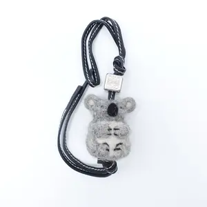 Pre-owned Loewe fur Bag Accessories Grey Bag Charm T10415049