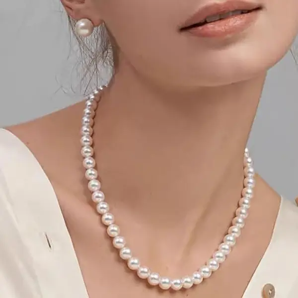 Classic Single Strand Pearl Necklace for Women, 18-Inch 10mm Simulated Pearls, Hypoallergenic Choker for Daily Wear, Wedding, Prom, Girl, Female, Sensitive Skin, Pearl Necklaces & Pendants