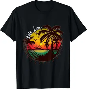 100% Cotton Rasta Reggae Sunset One Pride Love Rastafari Jamaican T-Shirt