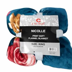 Citi Mall Nicollette Print Soft Flannel Blanket King Size 100% Polyester Cozy Warm Bedding