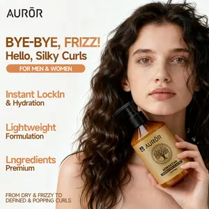 AUROR Curling Cream No-Rinse Shiny Bouncy Curls All-Day Hold Frizz Control Sweat Water Resistant Curly Hair Gel for Men & Women Haircare Haircare Silky Lightweight Hydrating Moisturizer Moisture