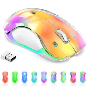 halokin 2.4G LED Wireless Gaming & Office Mouse for Women, Rechargeable Ergonomic Design with Detachable Cover, 1200 DPI Portable Optical Mouse with USB Receiver for Laptop, PC, Desktop and MacBook, 5 Buttons.