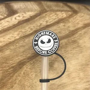 Nightmare Before Coffee Straw Topper | Tumbler Accessory | Christmas Gifts