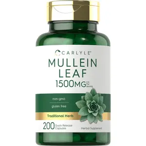 Carlyle Mullein Leaf Extract 1500mg | 200 Capsules | Verbascum Thapsus | Non-GMO, Gluten Free Supplement Carlyle Mullein Leaf Extract 1500mg | 200 Capsules | Verbascum Thapsus | Non-GMO, Gluten Free Supplement