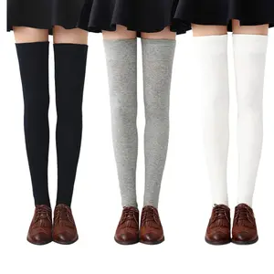 Thigh High Socks Cotton Striped Over the Knee Socks Long Knee High Socks for Women School Womenswear