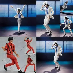 Special Offer 14cm Michael Jackson Action Figure in White Outfit Performing Moonwalk Pose Collectible Desktop Decoration Toy
