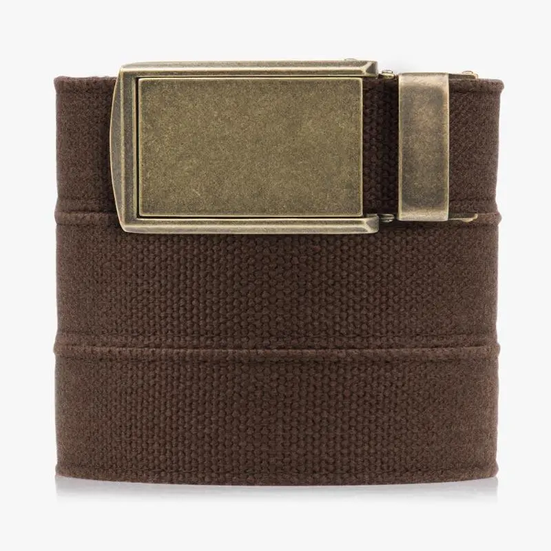 Brown Canvas Adjustable Belt - Custom Fashion Clothes Accessory, Adjustable Belts