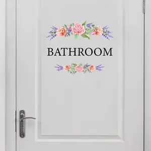 3 Sets Floral & Letter Pattern Decorative Wall Sticker for Mean Girls Decorations, Removable Self Adhesive Wall Decal, Decor Sticker for Home Bathroom