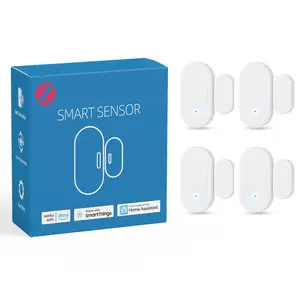 ROSMILA Zigbee Door Sensor 4 Pack, Mini Smart Door Sensor, Home Automation, Kid Safety, Compatible with SmartThings, Alexa, Home Assistant, Aeotec, Hubitat, Homey with Build-in Zigbee Hub, Hub Required